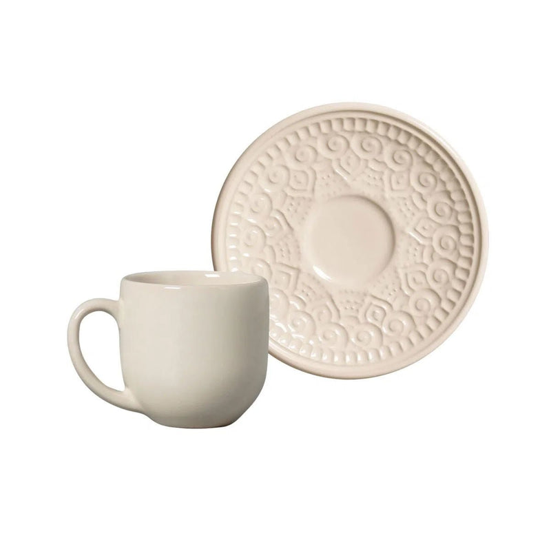 Jogo 6 Xícaras de Café com Pires Agra Cru 112ml