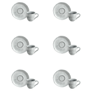 Jogo 6 Xicaras de Café com Pires Bio Echo Branco 120ml