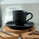 Jogo 6 Xícaras de Café com Pires Bio Preto Matte 120ml