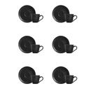 Jogo 6 Xícaras de Café com Pires Bio Preto Matte 120ml