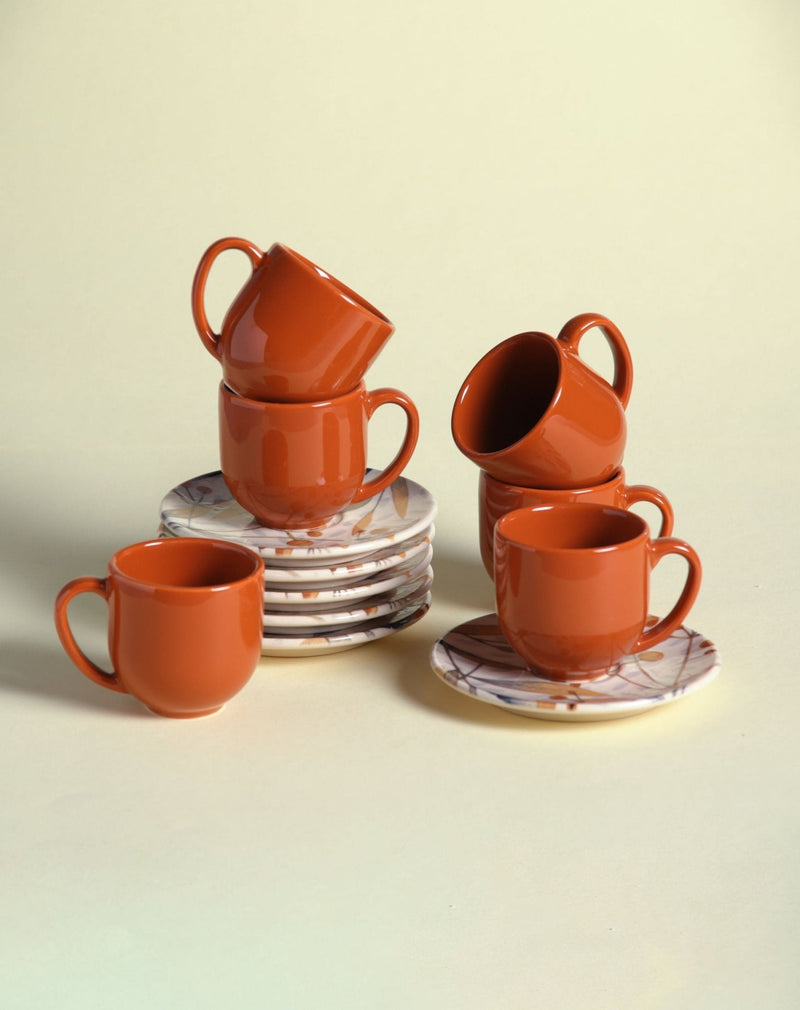 Jogo 6 Xícaras de Café com Pires Coup Ikebana 112ml