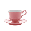 Jogo 6 Xicaras de Café com Pires em Porcelana Fancy Rose 90ml