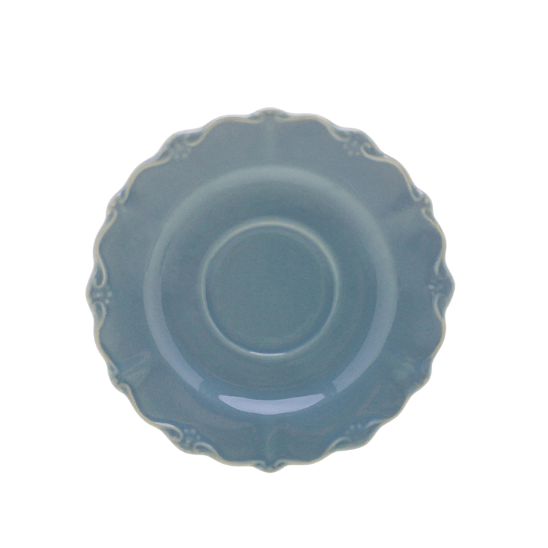 Jogo 6 Xicaras de Café com Pires em Porcelana Fancy Verde 90ml