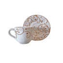 Jogo 6 Xicaras de Café com Pires Fio de Ouro Natal Christmas Day