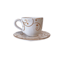 Jogo 6 Xicaras de Café com Pires Fio de Ouro Natal Christmas Day