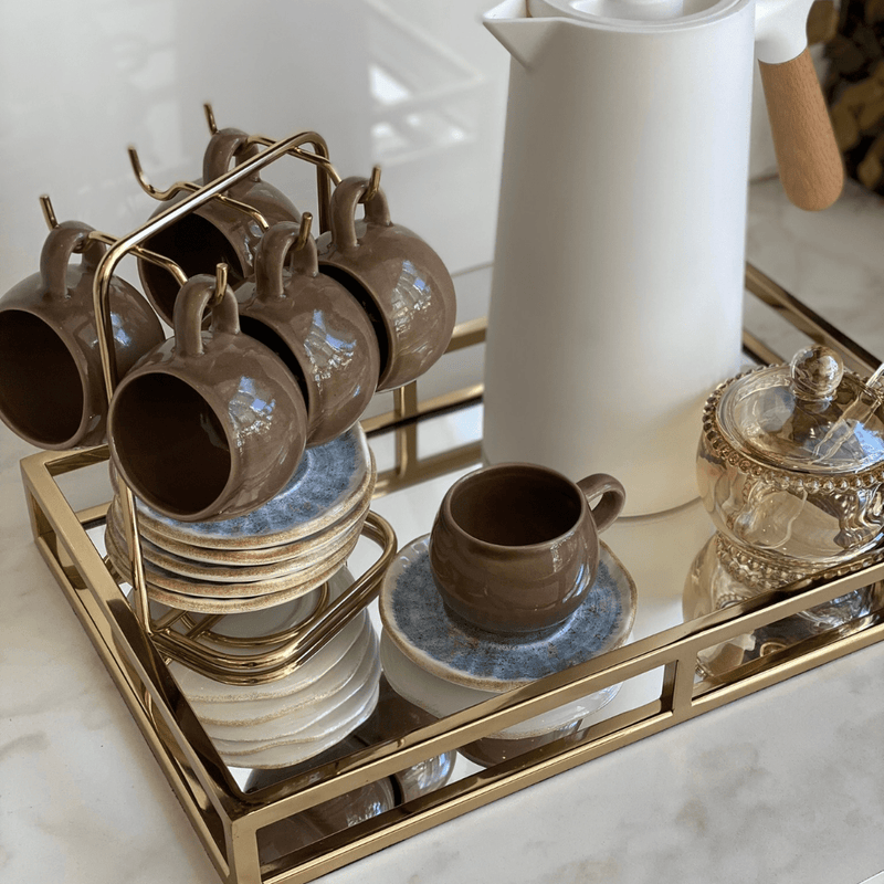 Jogo 6 Xícaras de Café com Pires Oreon Blue