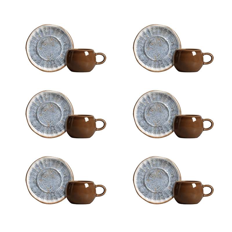 Jogo 6 Xícaras de Café com Pires Oreon Blue