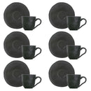 Jogo 6 Xícaras de Café com Píres Orgânico Matte Preto 120ml