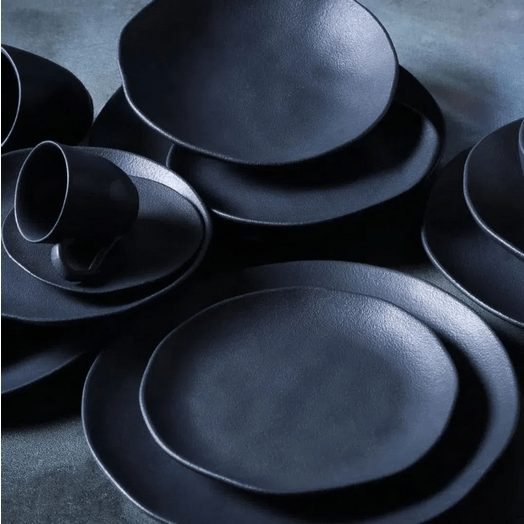 Jogo 6 Xícaras de Café com Píres Orgânico Matte Preto 120ml