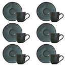 Jogo 6 Xícaras de Café com Píres Orgânico Petroleum Verde 120ml