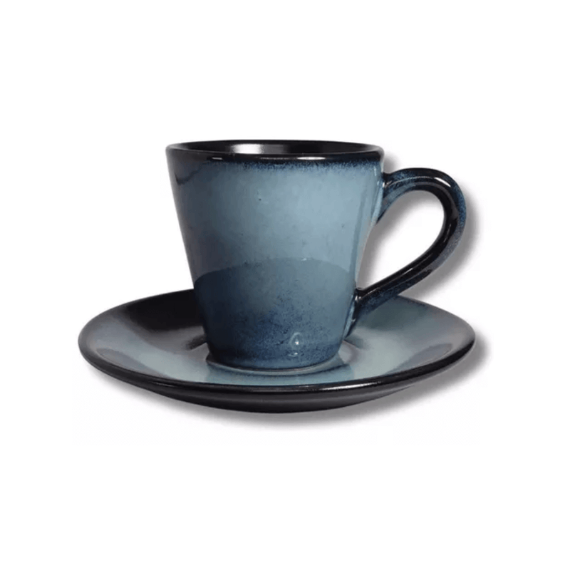 Jogo 6 Xícaras de Café com Pires Planet Azul