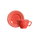 Jogo 6 Xicaras de Café com Pires Poppy Coral 100ml