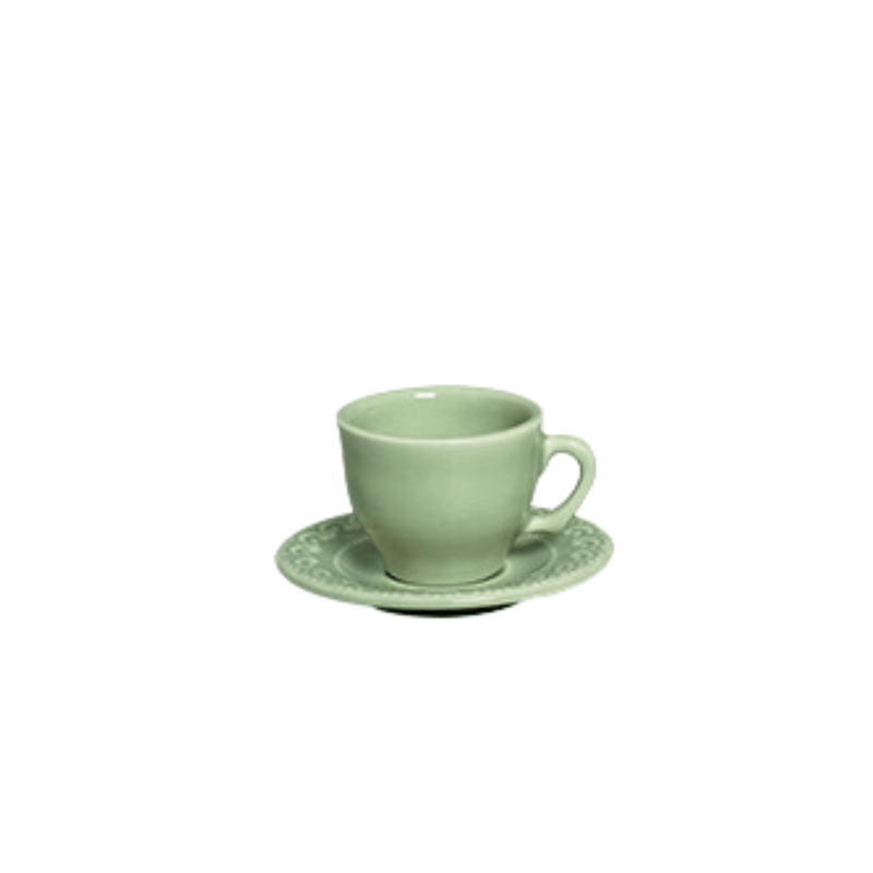 Jogo 6 Xicaras de Café com Pires Princess Celadon Verde