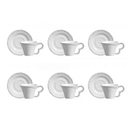 Jogo 6 Xicaras de Café com Pires Rendada Provence Branca 80ml