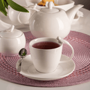 Jogo 6 Xícaras de Café Porcelana com Pires Birds Branca 85ml