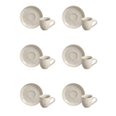 Jogo 6 Xícaras de Chá com Pires Bio Latte 170ml