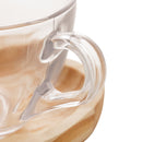 Jogo 6 Xicaras de Chá com Pires Coração Madeira Pinus 190ml