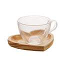 Jogo 6 Xicaras de Chá com Pires Coração Madeira Pinus 190ml