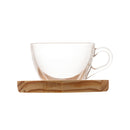 Jogo 6 Xicaras de Chá com Pires Coração Madeira Pinus 190ml