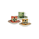 Jogo 6 Xicaras Diner para Café com Pires Porcelana Sortido 80ml