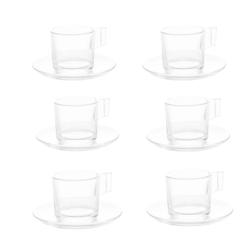 Jogo 6 Xícaras para Café de Vidro Lótus 185ml