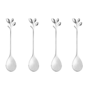 Jogo de 4 Colheres Aço Inox Para Chá Leaves Folhas