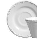 Jogo de 6 Xicaras com Píres Rendada Provence Branca 200ml