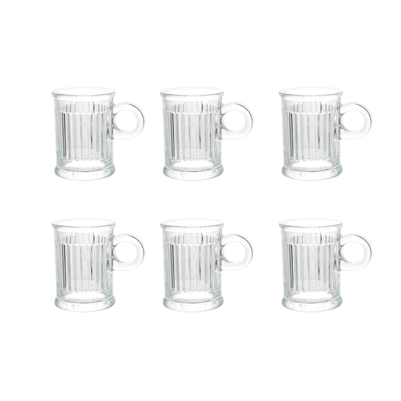 Jogo de 6 Xícaras de Café Coffee Time em Cristal - 85ml