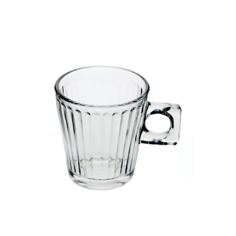 Jogo de 6 Xícaras de Café Lines Coffee Time em Vidro - 80ml