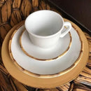 Jogo de 6 Xicaras para Café com Pires em Bambu Branco 100ml