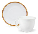 Jogo de 6 Xicaras para Café com Pires em Bambu Branco 100ml