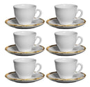 Jogo de 6 Xicaras para Café com Pires em Bambu Branco 100ml