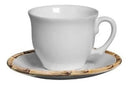 Jogo de 6 Xicaras para Café com Pires em Bambu Branco 100ml