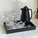 Garrafa Térmica de Plastico e Bambu Preto 1 Litro