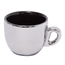 Jogo De Xícaras Luxo Para Café Com Pires E Suporte Wolff Versa 90ml 6 Peças Preto e Prata