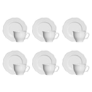 Jogo de Xícaras para Café com Pires Branco Algarve