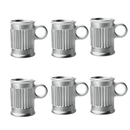 Jogo de Xicaras para Café em Cristal Cromada 85ml 6 Peças