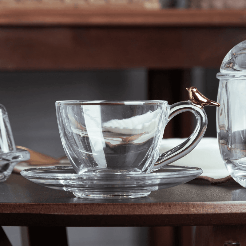 Kit para Mesa Posta de Café Linha Golden Bird 7 Peças