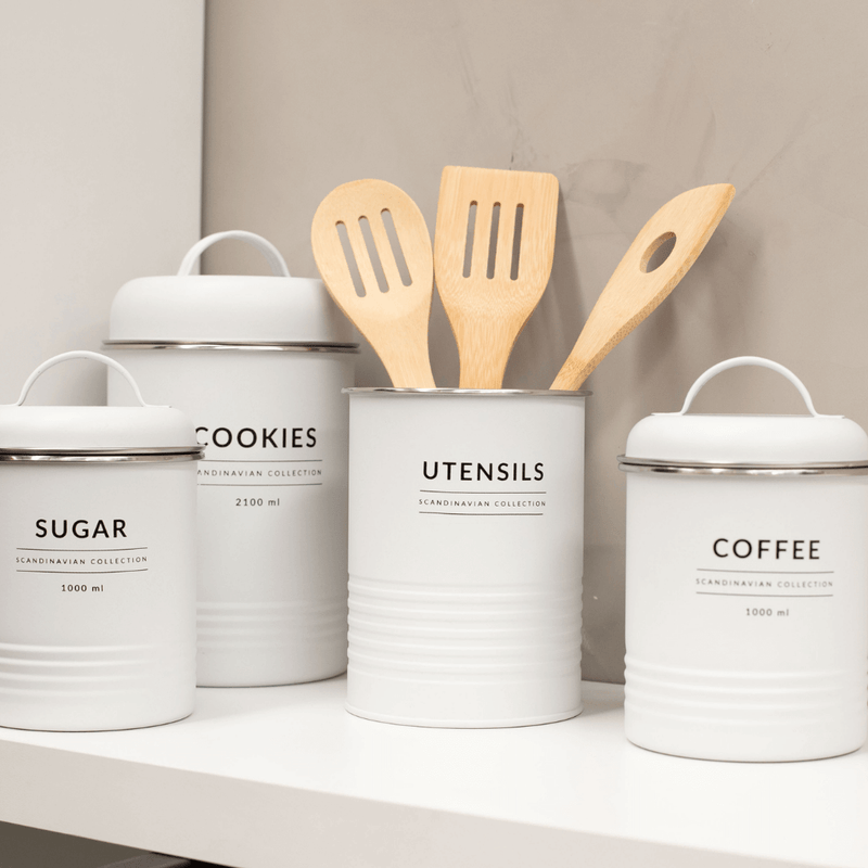 Lata Porta Condimentos Açúcar Branco Copenhag Sugar 1 Litro 16,4cm x 11cm