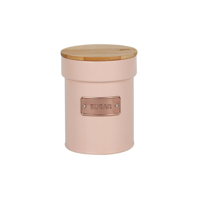 Lata Porta Condimentos Açúcar Rose Matte Sugar 1 Litro 14,5cm x 11,2cm
