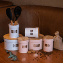 Lata Porta Condimentos Biscoito Matte Cookies Branco 3,5 Litros