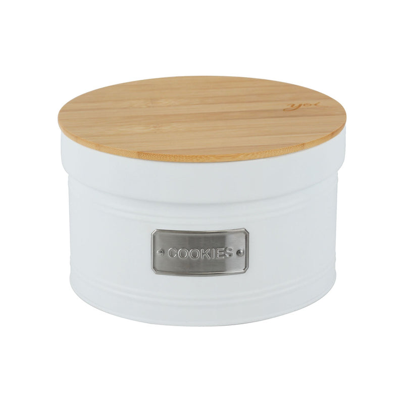 Lata Porta Condimentos Biscoito Matte Cookies Branco 3,5 Litros