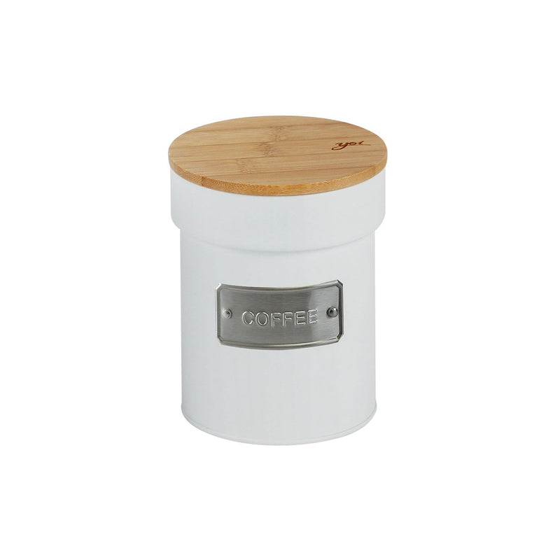 Lata Porta Condimentos Café Branco Matte Coffee 1 Litro 14,5cm x 11,2cm