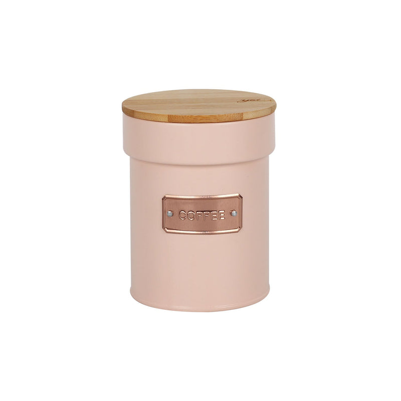 Lata Porta Condimentos Café Rosa e Rose Gold Matte Coffee 1 Litro 14,5cm x 11,2cm