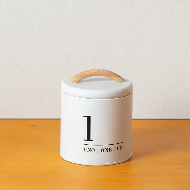 Lata Porta Condimentos Metalla N1 Branco 800ml