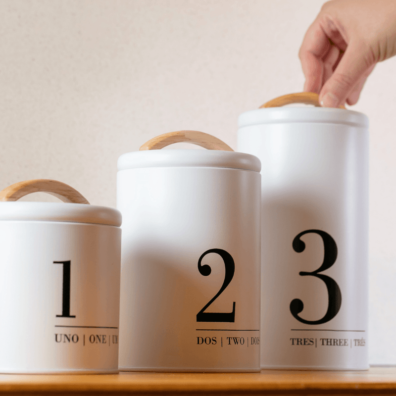 Lata Porta Condimentos Metalla N1 Branco 800ml