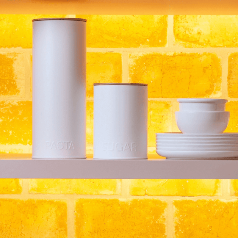 Lata Porta Mantimentos  Para Açúcar Canister Branco