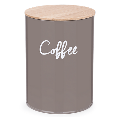 Lata Porta Mantimentos Para Café Canister Cinza