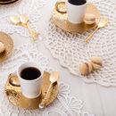 Jogo 6 Colheres de Café Zamac Crystal Dourada 11cm