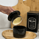 Manteigueira Francesa em Cerâmica Preta 250g